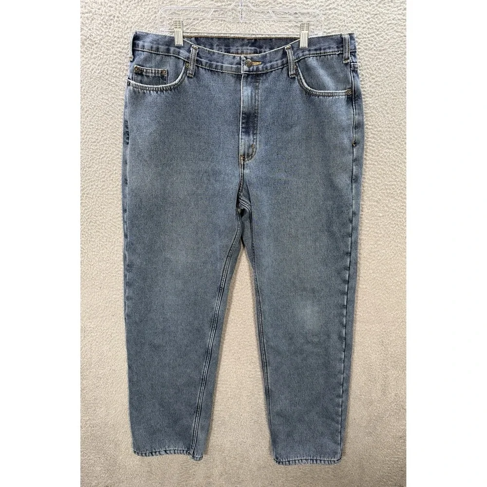 Full Blue Jeans Mens 38x32‎ Blue Denim Relaxed Fleece Lined Workwear Chore Barn